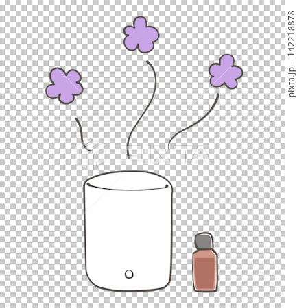 Illustration of an aroma diffuser and essential oils Illustration of an aroma diffuser and essential oils 142218878