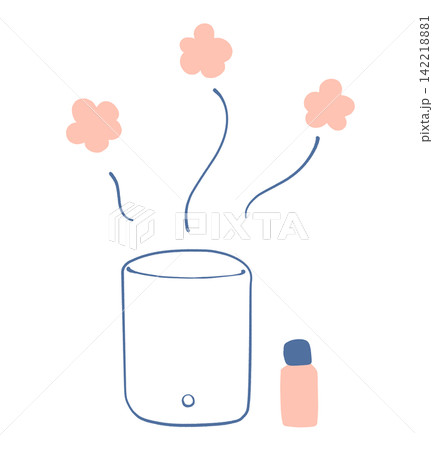 アロマディフューザーとアロマオイルのイラスト 142218881