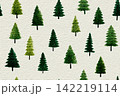 Digital paper. Seamless pattern. Green Christmas trees. Minimalist style. Hand drawn. 142219114