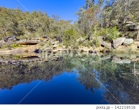 A scenic view of Glenbrook Creek in the Blue Mountains National Park A scenic view of Glenbrook Creek in the Blue Mountains National Park 142219516