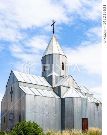 view of tin church in Spitak town in Armenia view of tin church in Spitak town in Armenia 142219631
