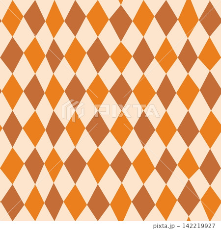 Playful uneven autumn harlequin vector seamless pattern, Warm colors wonky distorted diamond shapes background for fall and Thanksgiving designs Playful uneven autumn harlequin vector seamless pattern, Warm colors wonky distorted diamond shapes background for fall and Thanksgiving designs 142219927
