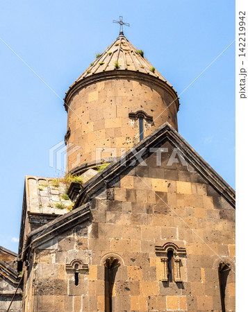 tuff wall of church in Saghmosavank Monastery 142219942