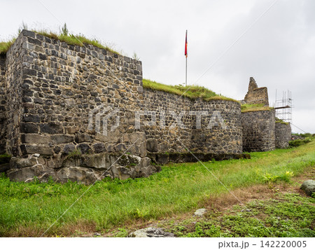ruined outer wall and tower of medieval Lori Berd ruined outer wall and tower of medieval Lori Berd 142220005