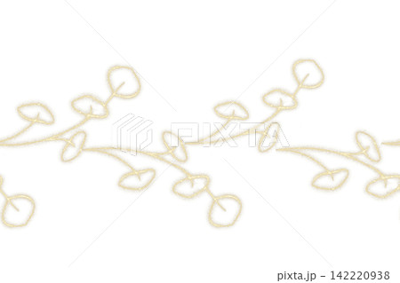 Seamless watercolor border with eucalyptus branches and fine gold line accents, an illustration for wedding invitations, stationery, cards, menus, packaging, envelopes and elegant projects. Seamless watercolor border with eucalyptus branches and fine gold line accents, an illustration for wedding invitations, stationery, cards, menus, packaging, envelopes and elegant projects. 142220938