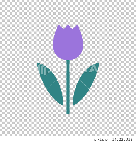 手描き風_チューリップ,花,春_イラストB04 142222312