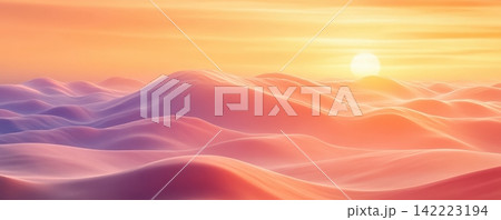 Breathtaking Aerial View of Expansive Desert Landscape at Dramatic Sunrise Breathtaking Aerial View of Expansive Desert Landscape at Dramatic Sunrise 142223194
