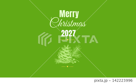 Elegant Green Merry Christmas 2027 Holiday Greeting Design Elegant Green Merry Christmas 2027 Holiday Greeting Design 142223996