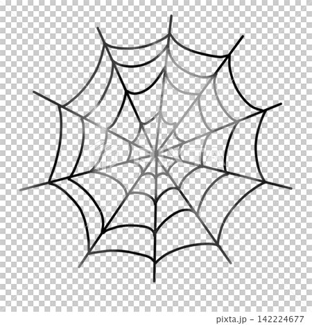 Watercolor-style spiderweb illustration. Monochrome spiderweb material that can be used for Halloween decorations. Watercolor-style spiderweb illustration. Monochrome spiderweb material that can be used for Halloween decorations. 142224677