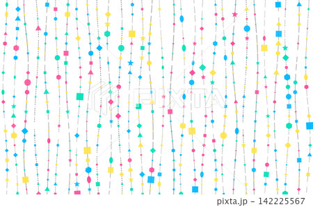 カラフルな垂直ラインとドットによる幾何学的なパターンデザイン背景 カラフルな垂直ラインとドットによる幾何学的なパターンデザイン背景 142225567