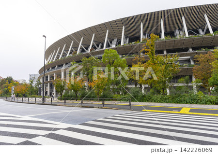 Tokyo, Japan - Nov 21,2024 : The Japan National Stadium formerly known as New National Stadium in Tokyo, Japan on Nov 21,2024. 142226069