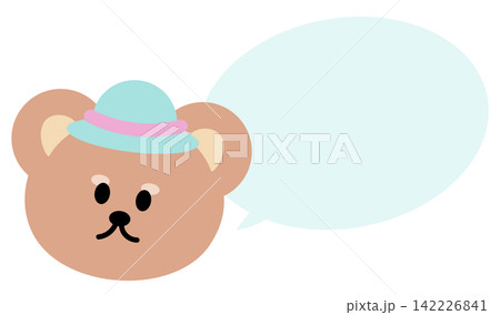 Teddy bear wearing a cap with text bubble for cartoon, comic, character, dialogue, chat box, fairy tale, speech, animal conversation, childhood, book, reading, back to school, kids, talking, sticker Teddy bear wearing a cap with text bubble for cartoon, comic, character, dialogue, chat box, fairy tale, speech, animal conversation, childhood, book, reading, back to school, kids, talking, sticker 142226841