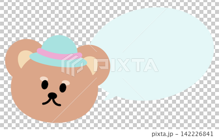 Teddy bear wearing a cap with text bubble for cartoon, comic, character, dialogue, chat box, fairy tale, speech, animal conversation, childhood, book, reading, back to school, kids, talking, sticker Teddy bear wearing a cap with text bubble for cartoon, comic, character, dialogue, chat box, fairy tale, speech, animal conversation, childhood, book, reading, back to school, kids, talking, sticker 142226841