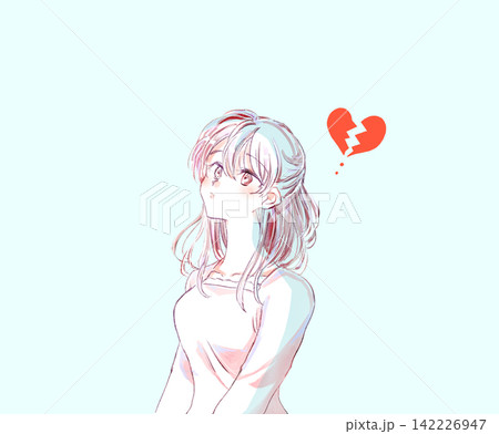 センチメンタルな女性　割れたハート 142226947