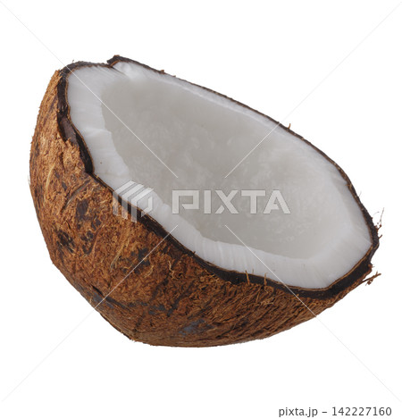 Half Coconut Fruits isolated on a white background 142227160
