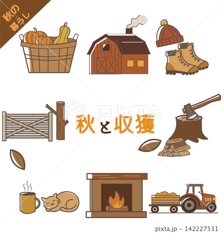 木造の小屋のイラスト。牧場やファームにあるシンプルな小屋のベクターイラスト 木造の小屋のイラスト。牧場やファームにあるシンプルな小屋のベクターイラスト 142227531