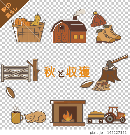 木造の小屋のイラスト。牧場やファームにあるシンプルな小屋のベクターイラスト 木造の小屋のイラスト。牧場やファームにあるシンプルな小屋のベクターイラスト 142227531