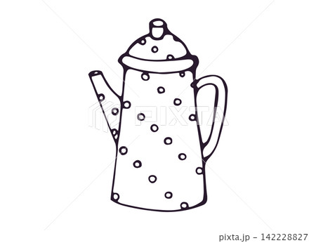 Polka Dot Teapot Hand Drawn Doodle Clipart Polka Dot Teapot Hand Drawn Doodle Clipart 142228827