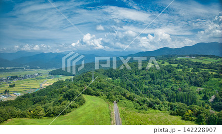 8月下旬の富山県黒部川扇状地 142228907