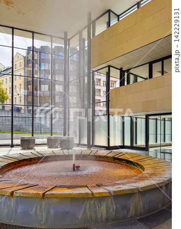 Fountain in modern building at Karlovy Vary in Czechia Fountain in modern building at Karlovy Vary in Czechia 142229131