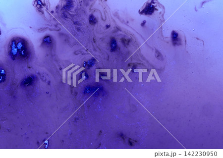Violet Blue Liquid Mottled Particulates Macro Studio Background Closeup In Shallow Translucent Violet Blue Liquid Mottled Particulates Macro Studio Background Closeup In Shallow Translucent 142230950