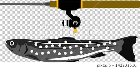 An illustration of someone catching a trout. An illustration of someone catching a trout. 142231616