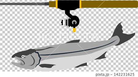 An illustration of someone catching a trout. An illustration of someone catching a trout. 142231625