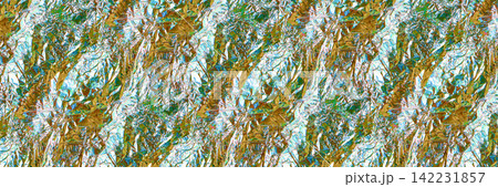 Colorful Diagonal Crumpled Foil Abstract Pattern With Cyan Green And Gold Accents For Vibrant Colorful Diagonal Crumpled Foil Abstract Pattern With Cyan Green And Gold Accents For Vibrant 142231857
