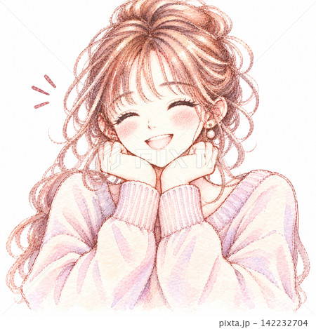 ウインクする女性 142232704