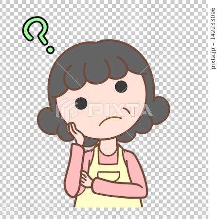 疑問に思っている人物のイラスト_3-5 疑問に思っている人物のイラスト_3-5 142233096