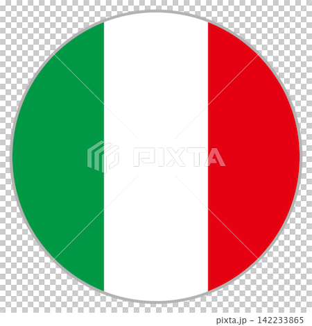 イタリア国旗の丸型アイコン 142233865