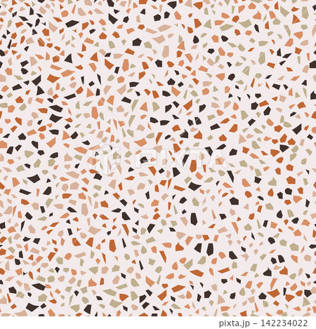 Colorful terrazzo seamless pattern. Modern surface granite background. Trendy abstract vector illustration. Perfect for textile and wallpaper. Colorful terrazzo seamless pattern. Modern surface granite background. Trendy abstract vector illustration. Perfect for textile and wallpaper. 142234022