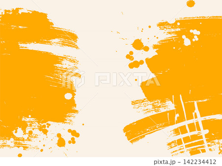 Yellow Grunge Brush Stroke Abstract Background 142234412
