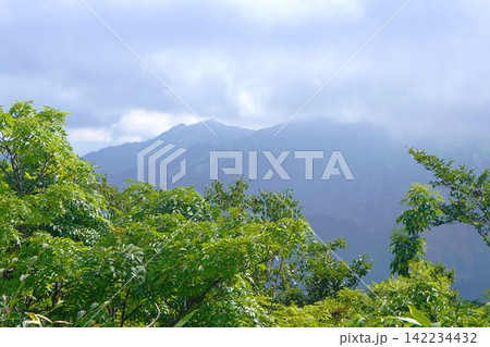 大門山からの大笠山と笈ヶ岳 142234432