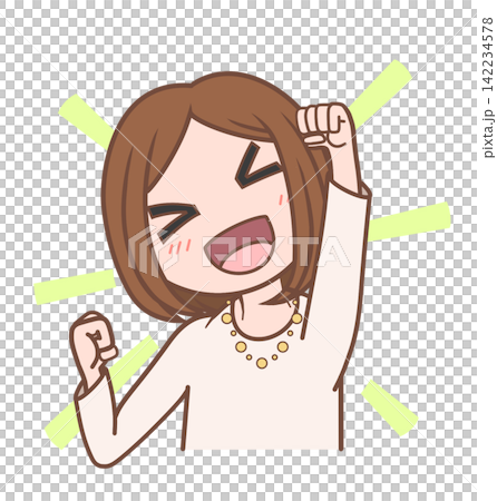 何かを達成したポーズをする人物のイラスト_2-6 何かを達成したポーズをする人物のイラスト_2-6 142234578
