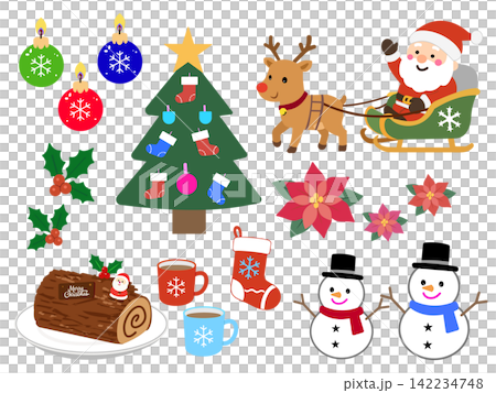 可愛的聖誕插畫集(聖誕老人、聖誕樹、雪人、馴鹿) 可愛的聖誕插畫集(聖誕老人、聖誕樹、雪人、馴鹿) 142234748