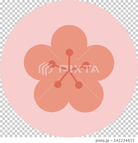 Plum blossom round icon illustration Plum blossom round icon illustration 142234815
