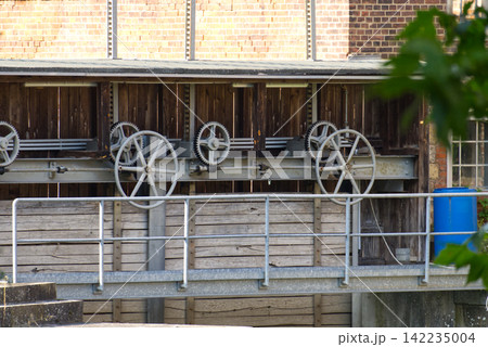 Industrial hydraulic structure with lock mechanisms 142235004
