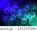 Abstract background with colorful hexagon shape 142235006