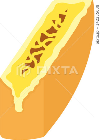 Raclette Cheese Melting Flat Illustration. Clean Icon Design Element on Isolated White Background 142235038