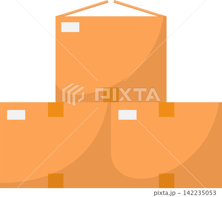 Stack of Cardboard Boxes Flat Illustration. Clean Icon Design Element on Isolated White Background Stack of Cardboard Boxes Flat Illustration. Clean Icon Design Element on Isolated White Background 142235053