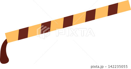 Wafer Roll Stick with Melted Chocolate Flat Illustration. Clean Icon Design Element on Isolated Transparent Background 142235055