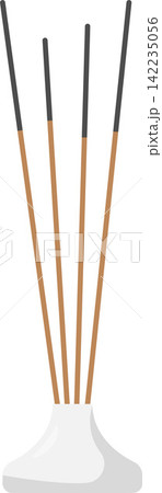 Incense Stick Flat Illustration. Clean Icon Design Element on Isolated White Background Incense Stick Flat Illustration. Clean Icon Design Element on Isolated White Background 142235056