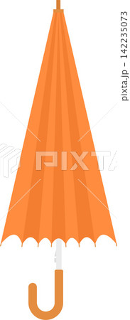 Folded Umbrella Flat Illustration. Clean Icon Design Element on Isolated White Background Folded Umbrella Flat Illustration. Clean Icon Design Element on Isolated White Background 142235073