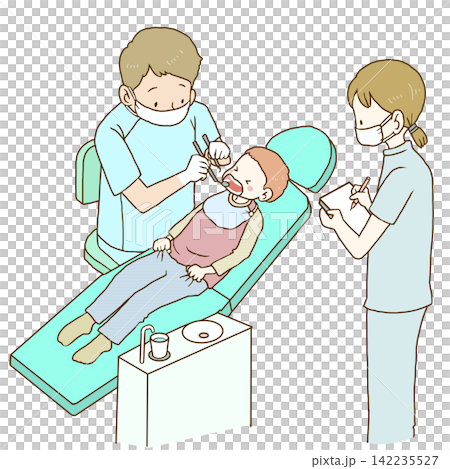 Children receiving dental treatment Children receiving dental treatment 142235527