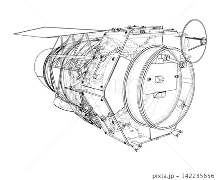 wireframe submarine design. Vector 142235656