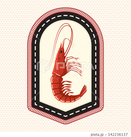Marine Scout Shrimp Badge, Vintage Embroidery Patch with Red Shrimp Illustration, Nautical Achievement Emblem for Fishing, Scouting and Ocean Adventure Marine Scout Shrimp Badge, Vintage Embroidery Patch with Red Shrimp Illustration, Nautical Achievement Emblem for Fishing, Scouting and Ocean Adventure 142236137