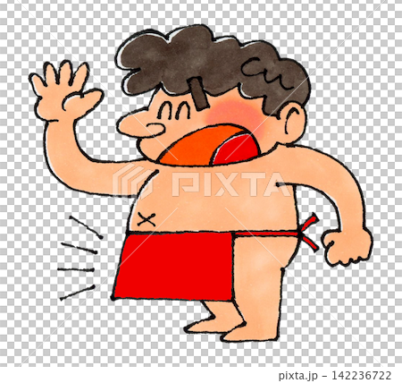 一名身穿紅色纏腰布的男子 一名身穿紅色纏腰布的男子 142236722