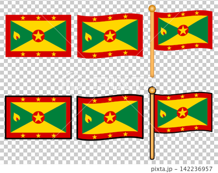 Grenada flag illustration set Grenada flag illustration set 142236957