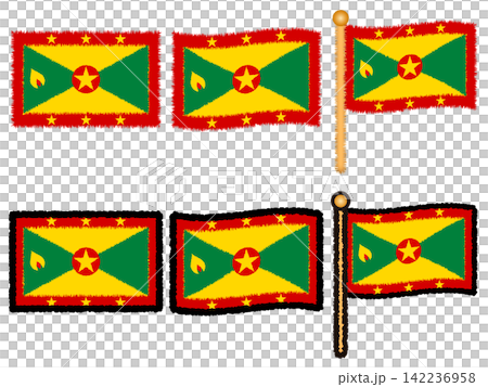 Grenada flag illustration set 2 Grenada flag illustration set 2 142236958